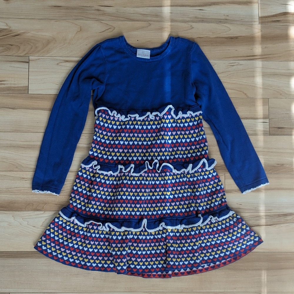 Hanna Andersson Tiered Knit Sweater Dress Size 8